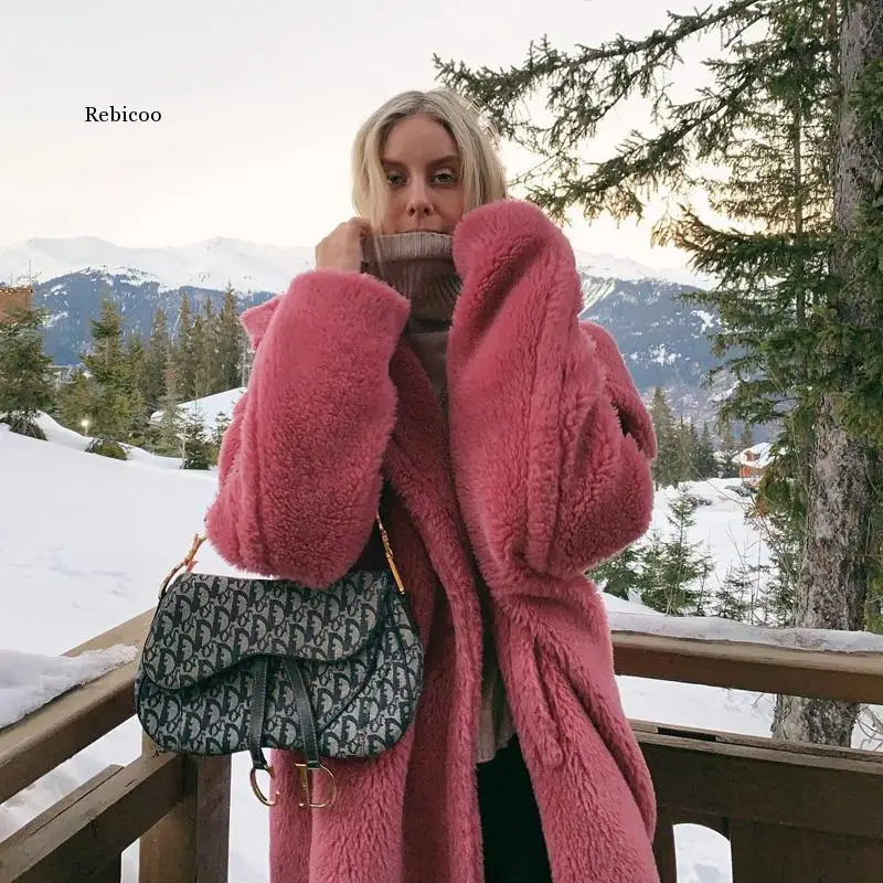 Winter Pink Long Teddy Jacket Women Coat New Fashion Thick Warm Oversized Solid Overcoat Female Faux Lambswool Fur Outwear
Winter Pink Long Teddy Jacket Women Coat New Fashion Thick Warm Oversized Solid Overcoat Female Faux Lambswool Fur Outwear