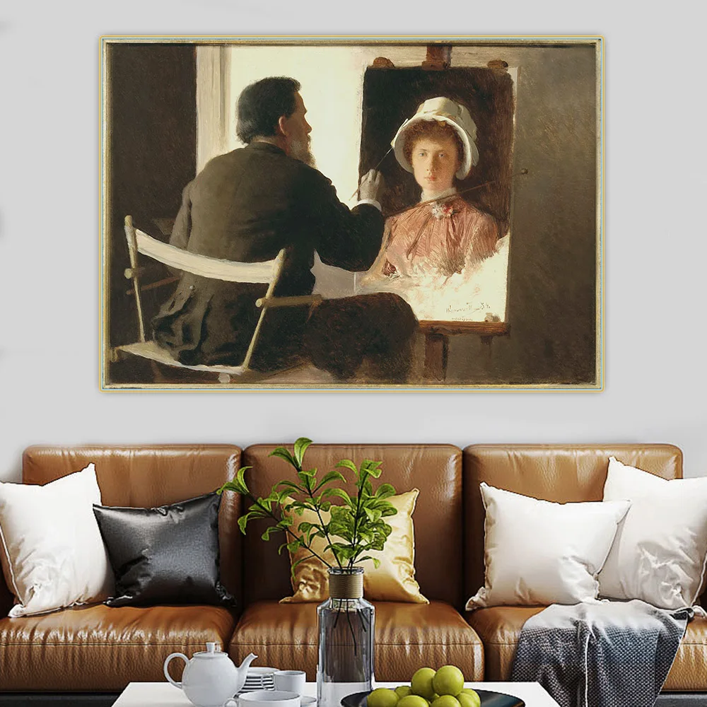 Citon Ivan Kramskoi《Painting a Portrait of his Daughter》Canvas Art Oil Painting Artwork Picture Background Decor Home Decoration
Citon Ivan Kramskoi《Painting a Portrait of his Daughter》Canvas Art Oil Painting Artwork Picture Background Decor Home Decoration