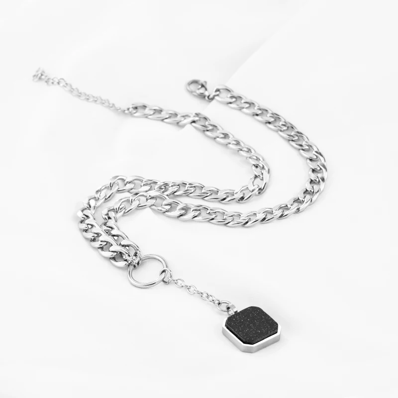 Men And Women Charm Simple Chain Connection Pendant Stainless Steel Purple Sand Stone Clavicle Necklaces
Men And Women Charm Simple Chain Connection Pendant Stainless Steel Purple Sand Stone Clavicle Necklaces