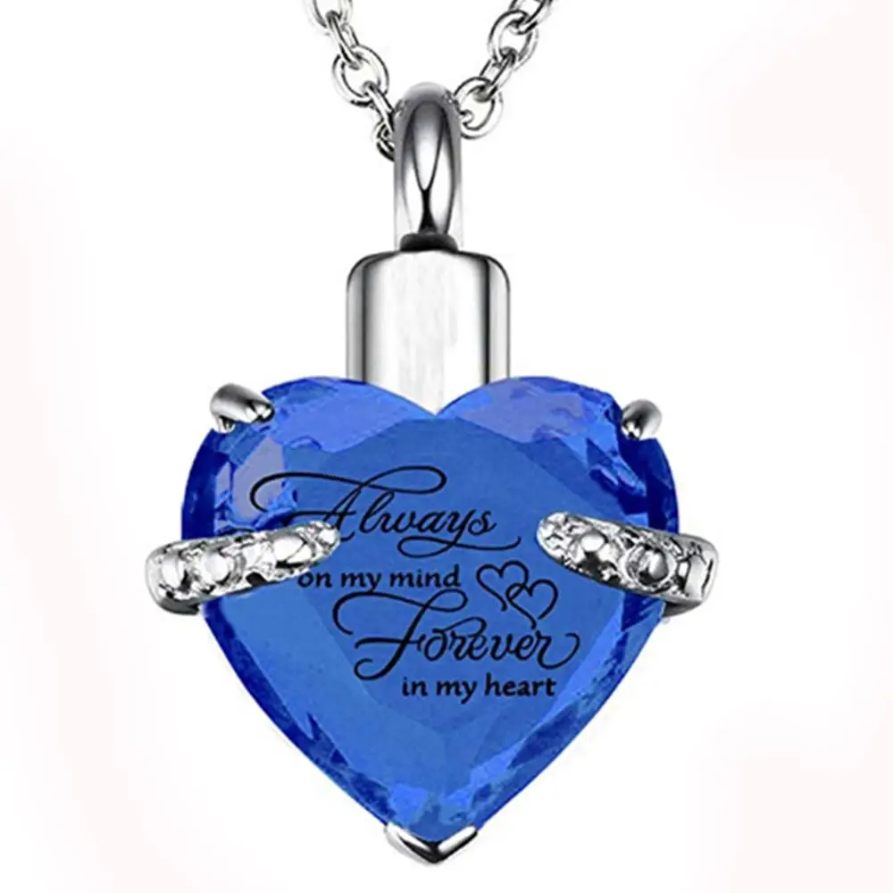 Heart Cremation Urn Necklace for Ashes Urn Jewelry Memorial Pendant with Fill Kit - Always on My Mind Forever in My Heart
Heart Cremation Urn Necklace for Ashes Urn Jewelry Memorial Pendant with Fill Kit - Always on My Mind Forever in My Heart