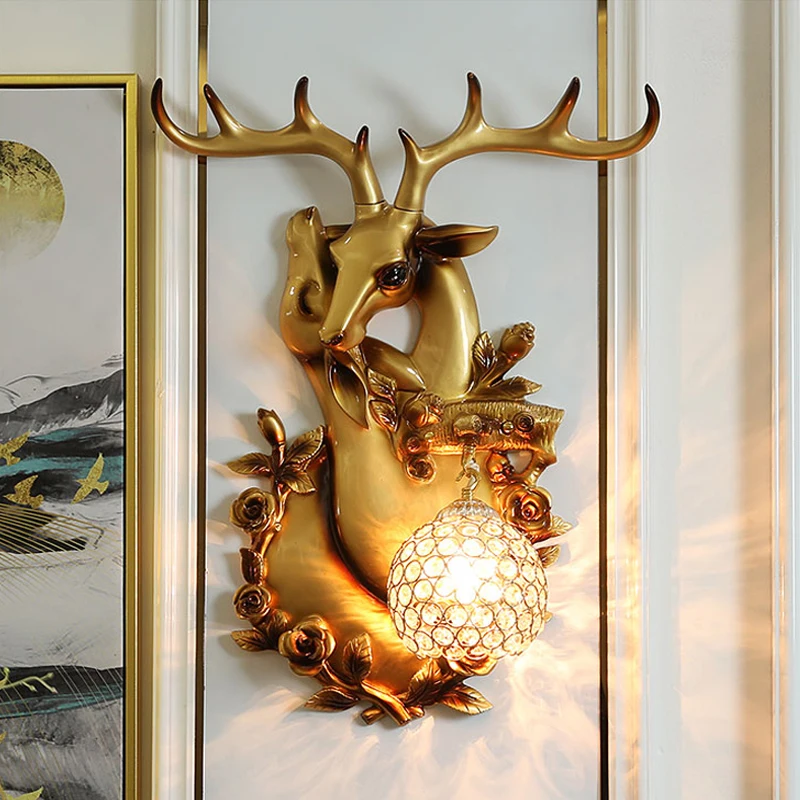 Nordic Creative Lucky Deer Head Wall Lamp Living Room Background Decorative Wall Light Aisle Stairs Light Bedroom Bedside
Nordic Creative Lucky Deer Head Wall Lamp Living Room Background Decorative Wall Light Aisle Stairs Light Bedroom Bedside