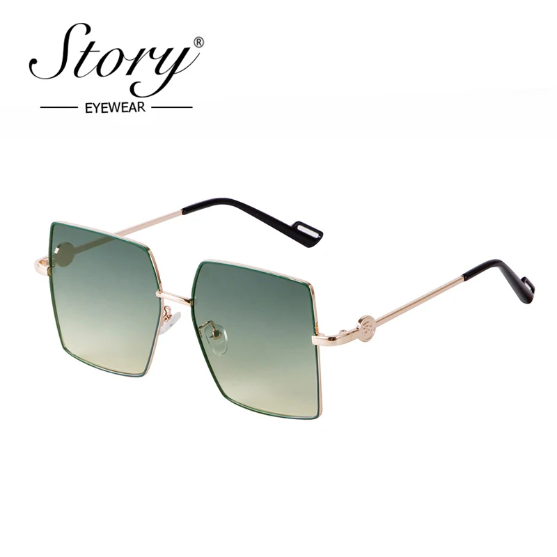 STORY Fashion Square Sunglasses Women Men 2021 Luxury Brand Designer Vintage Oversized Gradient Green Shades Metal Frame S9178A 
STORY Fashion Square Sunglasses Women Men 2021 Luxury Brand Designer Vintage Oversized Gradient Green Shades Metal Frame S9178A