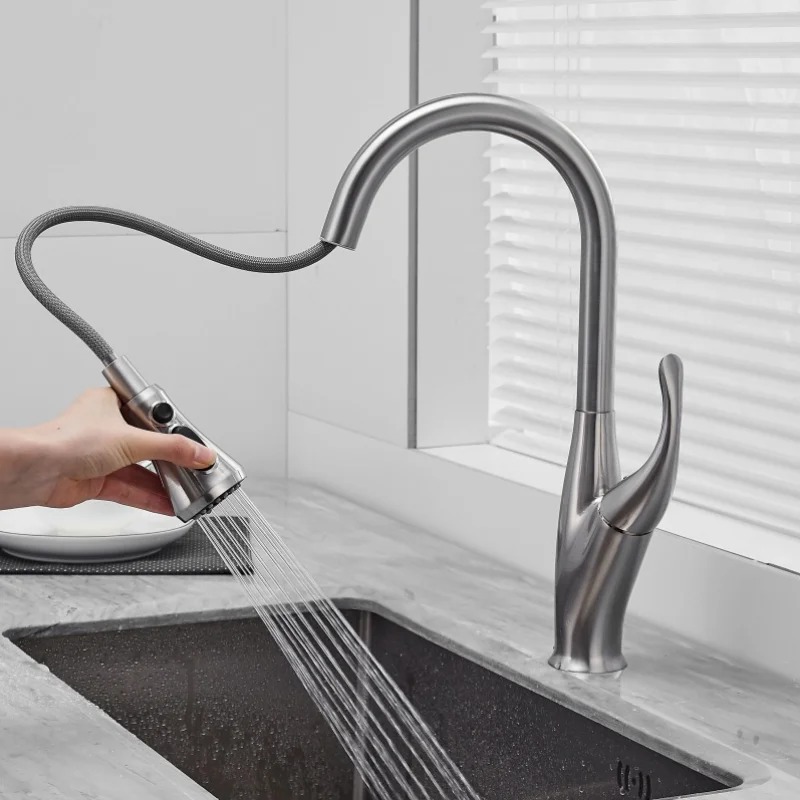 Brushed Copper Alloy Kitchen Sink Faucet Household Hot and Cold Mixed Water Pull-out Sink Faucet Kitchen Sink Two-stage Faucet
Brushed Copper Alloy Kitchen Sink Faucet Household Hot and Cold Mixed Water Pull-out Sink Faucet Kitchen Sink Two-stage Faucet