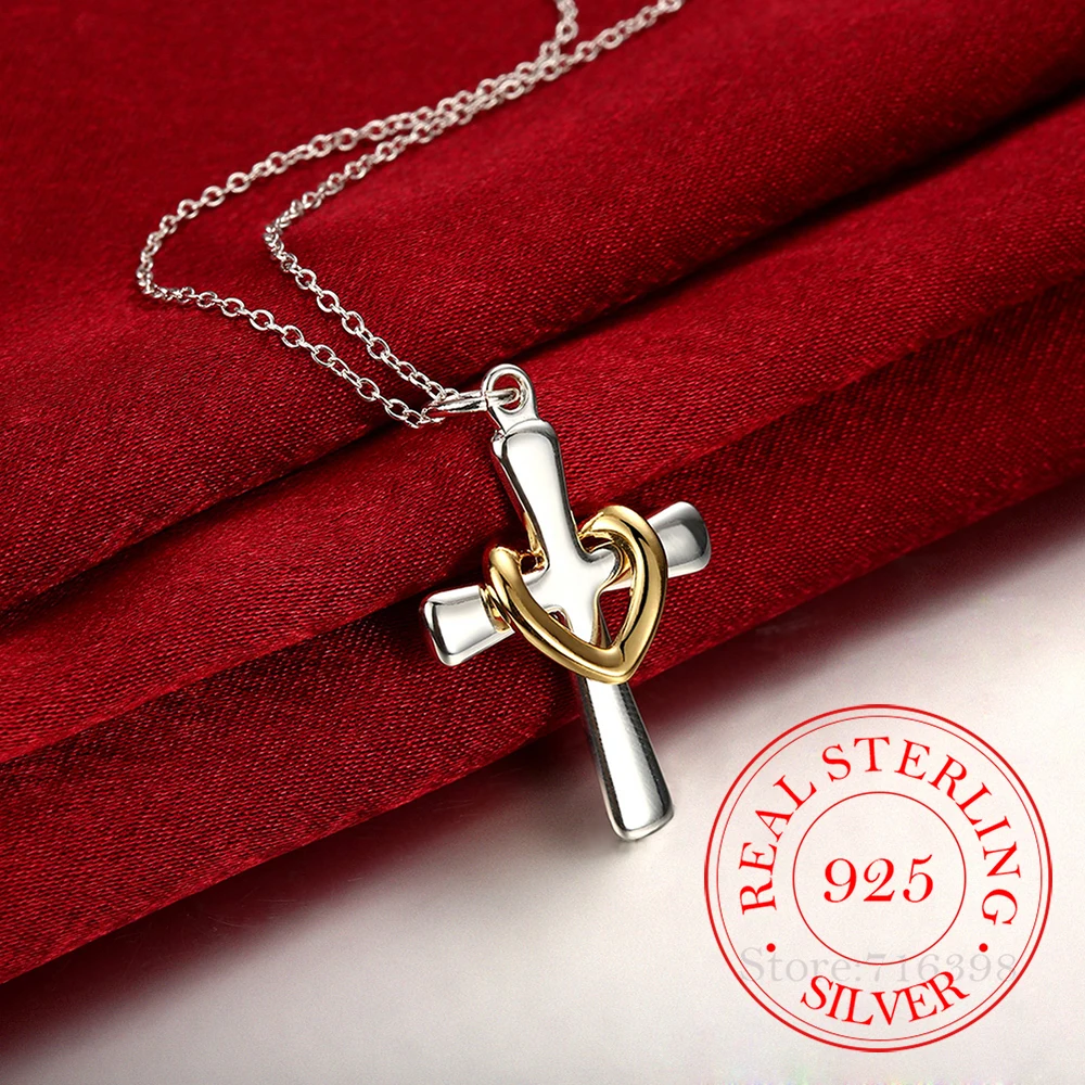 Genuine 925 Sterling Silver Cross Necklace Fine Jewelry Pendant 20 Inches Snake Chain Women Wedding Engagement Gift
Genuine 925 Sterling Silver Cross Necklace Fine Jewelry Pendant 20 Inches Snake Chain Women Wedding Engagement Gift