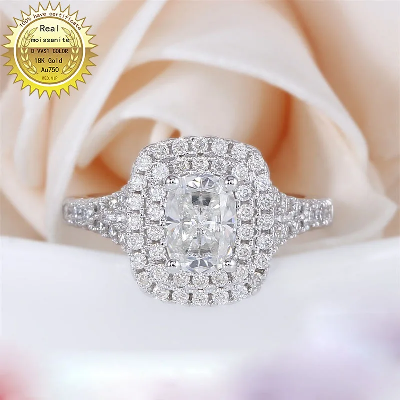 100% 18K Gold 1ct Moissanite Diamond Ring D color VVS With national certificate 015
100% 18K Gold 1ct Moissanite Diamond Ring D color VVS With national certificate 015