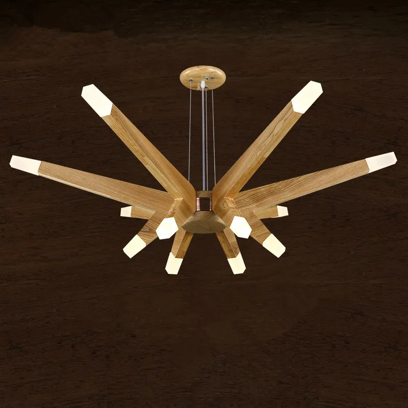 Nordic contracted modern Solid wood art chandelier living room bedroom study creative personality bar droplight
Nordic contracted modern Solid wood art chandelier living room bedroom study creative personality bar droplight