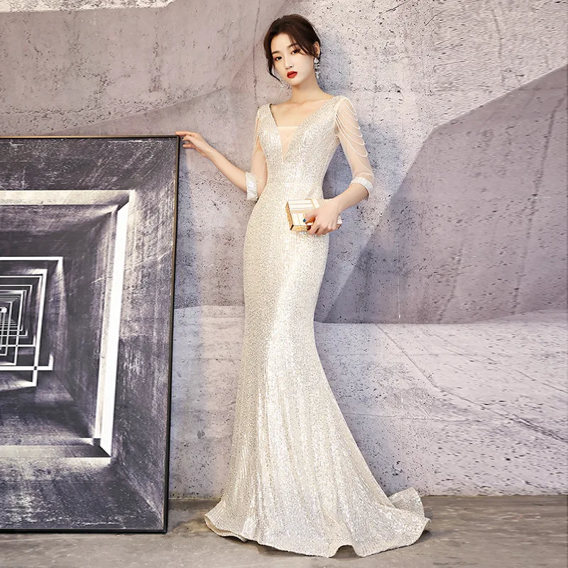 Mermaid Sequined Evening Dress Aura Queen 2021 New Banquet Elegant Super Fairy Slim Birthday Party Elegant Prom Dress A179
Mermaid Sequined Evening Dress Aura Queen 2021 New Banquet Elegant Super Fairy Slim Birthday Party Elegant Prom Dress A179