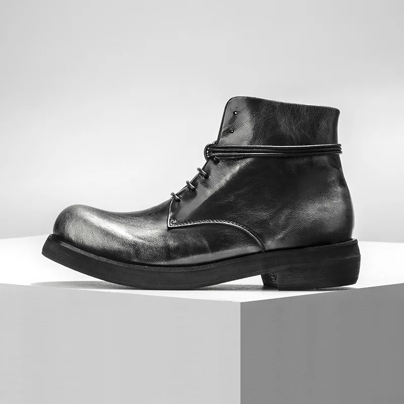 Casual Shoes High-Top Men Ankle Riding Boots Vintage Genuine Leather Sneakers Luxury Trainers Black Lace Up Work Shoes Botas
Casual Shoes High-Top Men Ankle Riding Boots Vintage Genuine Leather Sneakers Luxury Trainers Black Lace Up Work Shoes Botas