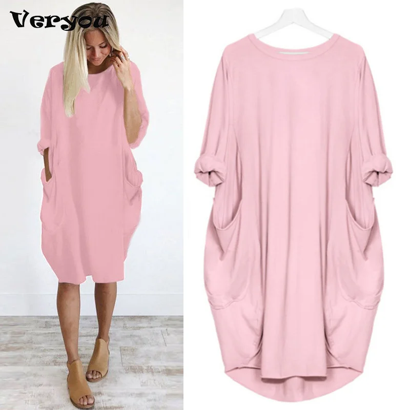 Women's Dress Pocket Loose Dress Ladies O Neck Solid Casual Dress Women Party Dresses Women Dresses Summer 2021 Plus Size S-5XL
Women's Dress Pocket Loose Dress Ladies O Neck Solid Casual Dress Women Party Dresses Women Dresses Summer 2021 Plus Size S-5XL