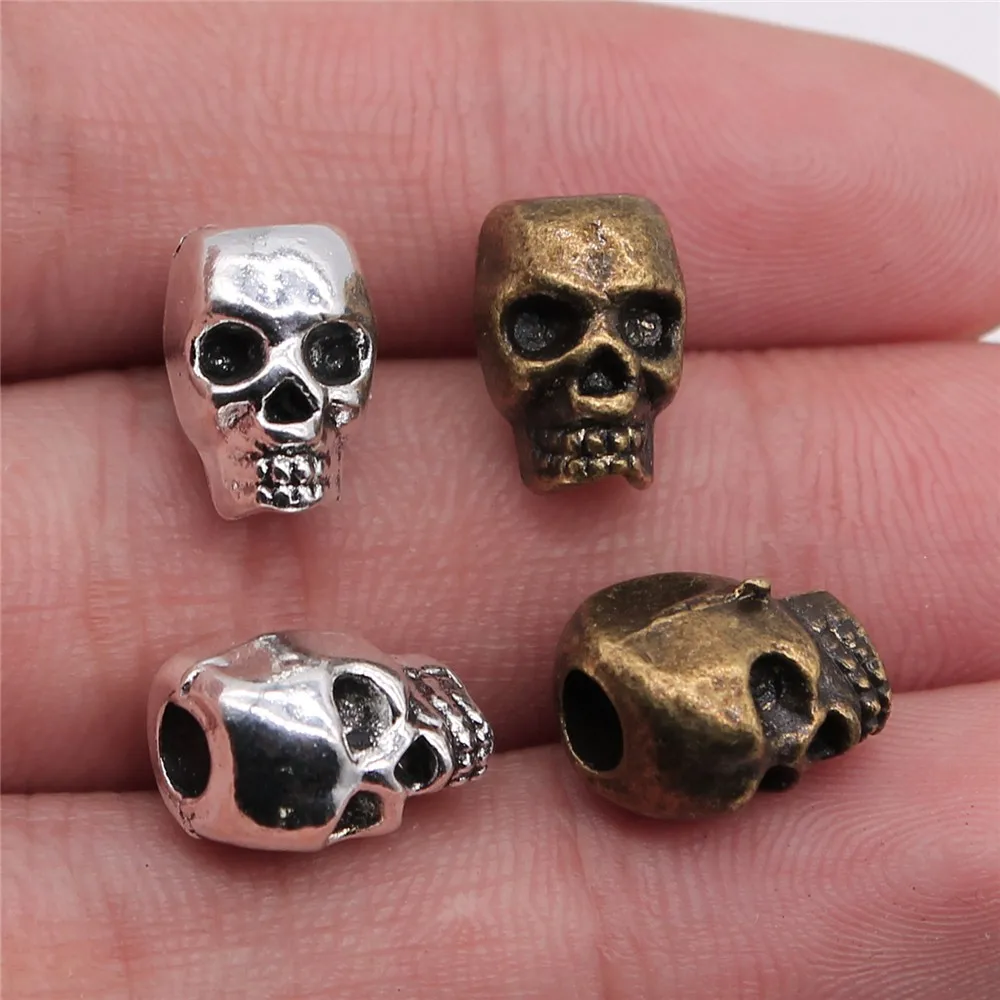 80pcs 12x11mm Skull Big Hole Beads Fit Bracelet Skull European Big Hole Bead Charm Death Skull Head For DIY Necklace
80pcs 12x11mm Skull Big Hole Beads Fit Bracelet Skull European Big Hole Bead Charm Death Skull Head For DIY Necklace