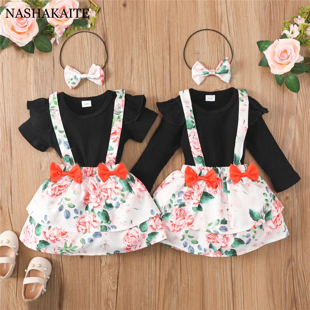 Spring Summer Baby Girl Clothes Cotton Bodysuit Long Sleeve Solid Jumpsuit+Flower Ruffled Print Skirt Baby Girls Outfit+Headband
Spring Summer Baby Girl Clothes Cotton Bodysuit Long Sleeve Solid Jumpsuit+Flower Ruffled Print Skirt Baby Girls Outfit+Headband