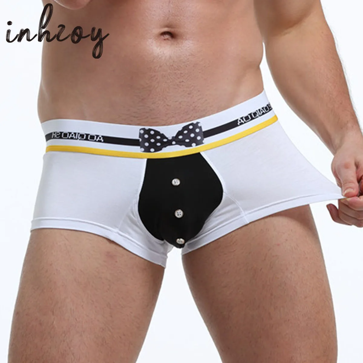 Mens Sexy Tuxedo Boxer Brief Underwear Stretch Bow Tie Collar Groom Underwear Sleepwear
Mens Sexy Tuxedo Boxer Brief Underwear Stretch Bow Tie Collar Groom Underwear Sleepwear