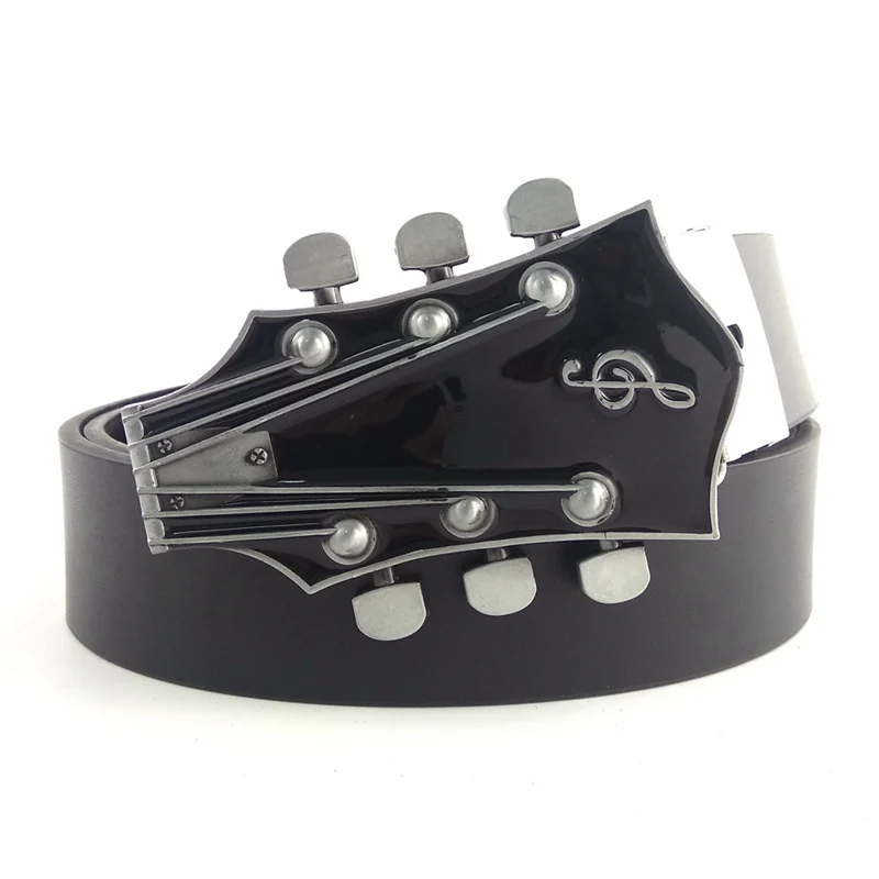 Black PU Leather Casual Men Belt with Eelectric Guitar Head Big Metal Buckle Country Music Western Cowboy Accessories Gifts
Black PU Leather Casual Men Belt with Eelectric Guitar Head Big Metal Buckle Country Music Western Cowboy Accessories Gifts