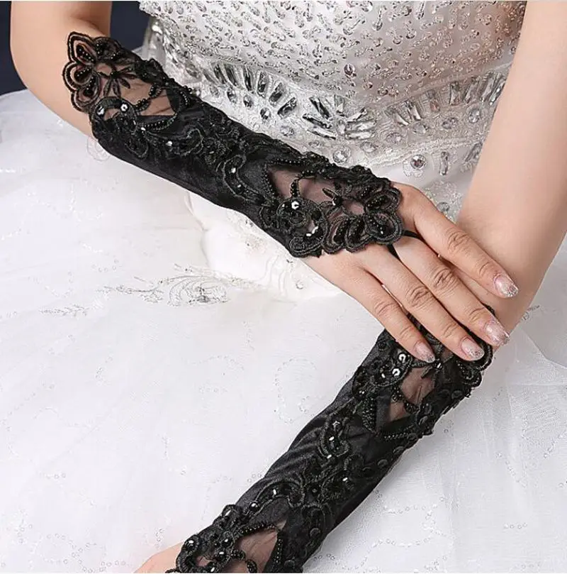 Elbow Length Crystal Satin Fabric wedding accessary hand gloves fingerless
Elbow Length Crystal Satin Fabric wedding accessary hand gloves fingerless
