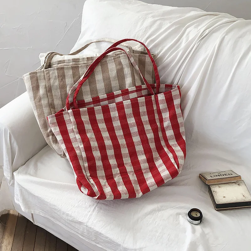 Women Cotton Stripes Shoulder Bag Large Capacity Shoulder Bag Ladies Casual Shopping Handbag
Women Cotton Stripes Shoulder Bag Large Capacity Shoulder Bag Ladies Casual Shopping Handbag