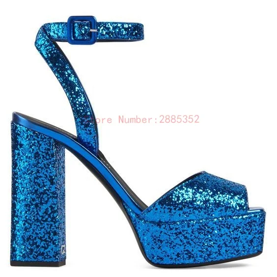 Ladies new blue and black transparent sequined high heeled thick heel sandals open toe high heel dance shoes feminine thick sole
Ladies new blue and black transparent sequined high heeled thick heel sandals open toe high heel dance shoes feminine thick sole