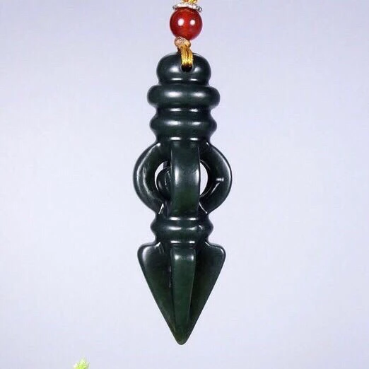 Koraba Natural Chinese Dark Green Hetian Nephrite Jade Hand Carved Cross Vajra Dorje Mens Pendant
Koraba Natural Chinese Dark Green Hetian Nephrite Jade Hand Carved Cross Vajra Dorje Mens Pendant