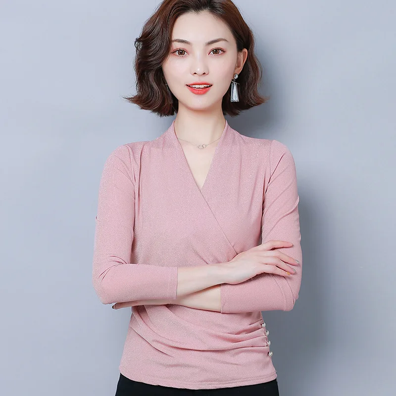 2020 New Long Sleeve Women T Shirt Casual V-neck Slim Autumn Winter Women Tees Tops Ladies Clothes
2020 New Long Sleeve Women T Shirt Casual V-neck Slim Autumn Winter Women Tees Tops Ladies Clothes
