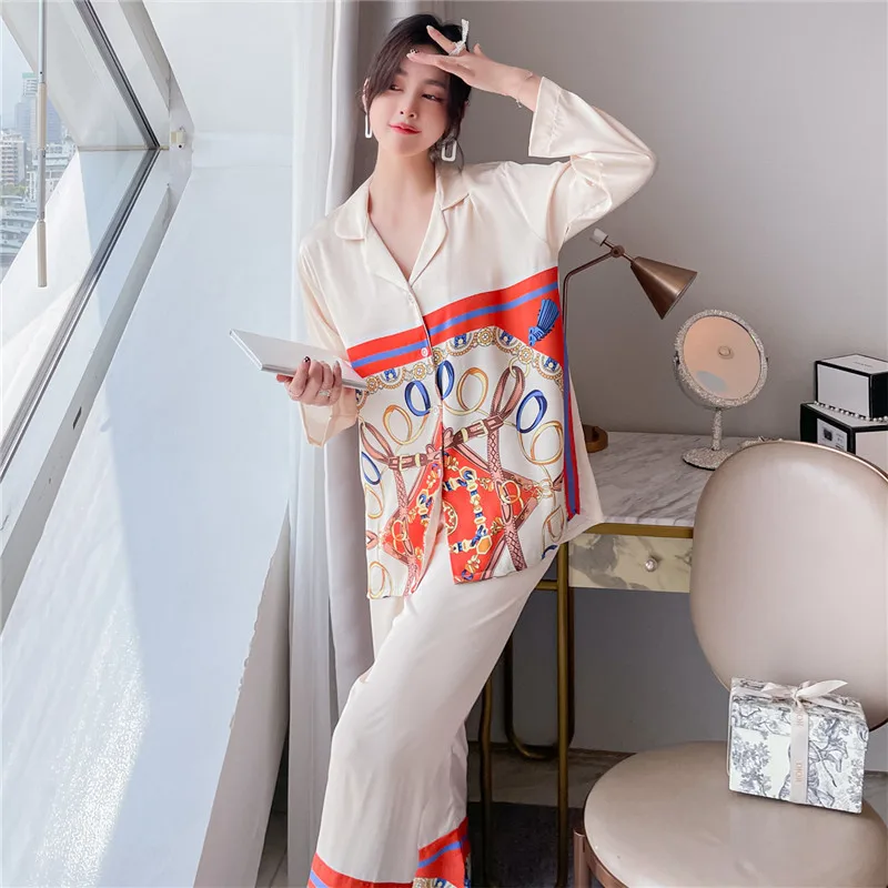 Autumn Casual Sleepwear Women Pajamas Suit With Trousers Button-down Nightwear Lounge Intimate Lingerie Soft 2PCS Sleep Set
Autumn Casual Sleepwear Women Pajamas Suit With Trousers Button-down Nightwear Lounge Intimate Lingerie Soft 2PCS Sleep Set