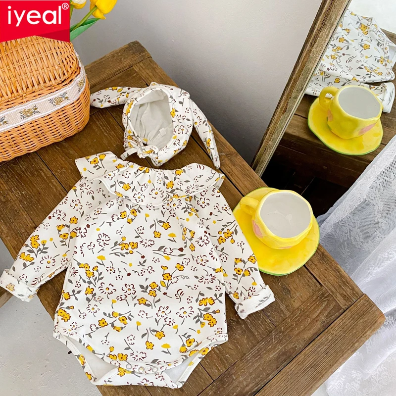 IYEAL New Fashion Spring Autumn Baby Girls Bodysuits Cute Printing Flowers Jumpsuit + Hat Infant Long Sleeve Doll Collar Outfits
IYEAL New Fashion Spring Autumn Baby Girls Bodysuits Cute Printing Flowers Jumpsuit + Hat Infant Long Sleeve Doll Collar Outfits