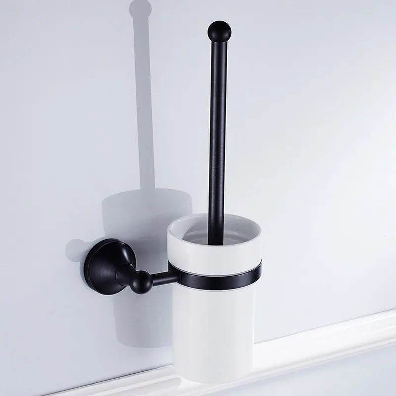 Oil Rubbed Bronze Toilet Brush Holders With Ceramic Cup Wall Mounted Black Brass Toilet Brush Bathroom Accessories BD867
Oil Rubbed Bronze Toilet Brush Holders With Ceramic Cup Wall Mounted Black Brass Toilet Brush Bathroom Accessories BD867