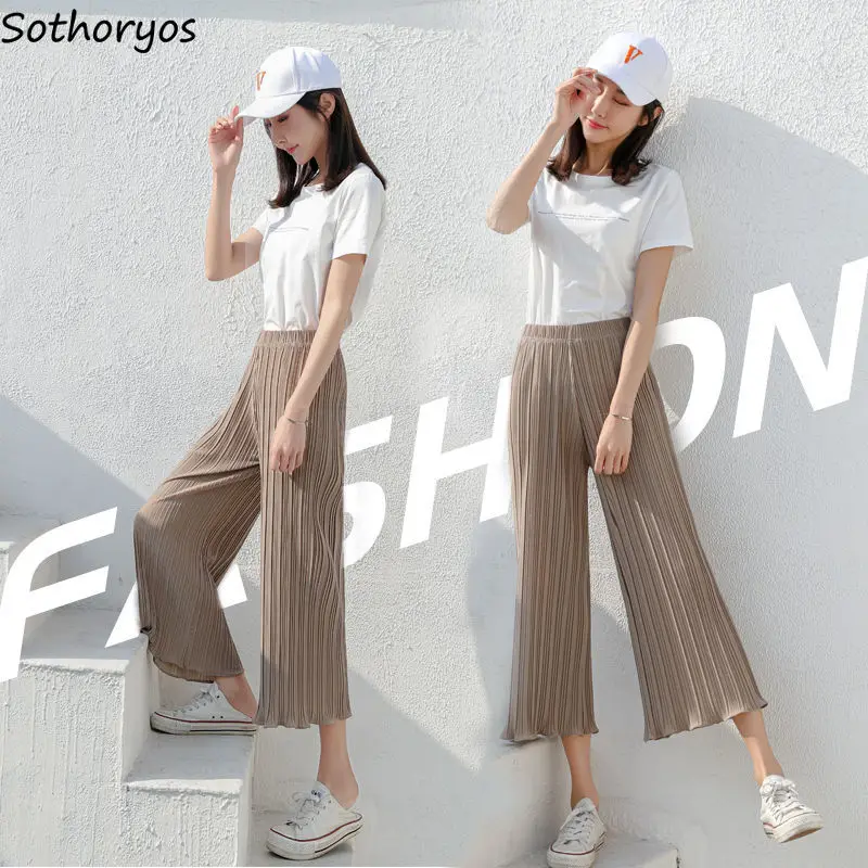 Sleep Bottoms Ankle-length Pants Women Summer Chiffon Pleated Sweet Baggy Ruffles Leisure Trousers Female Comfortable Elegant
Sleep Bottoms Ankle-length Pants Women Summer Chiffon Pleated Sweet Baggy Ruffles Leisure Trousers Female Comfortable Elegant