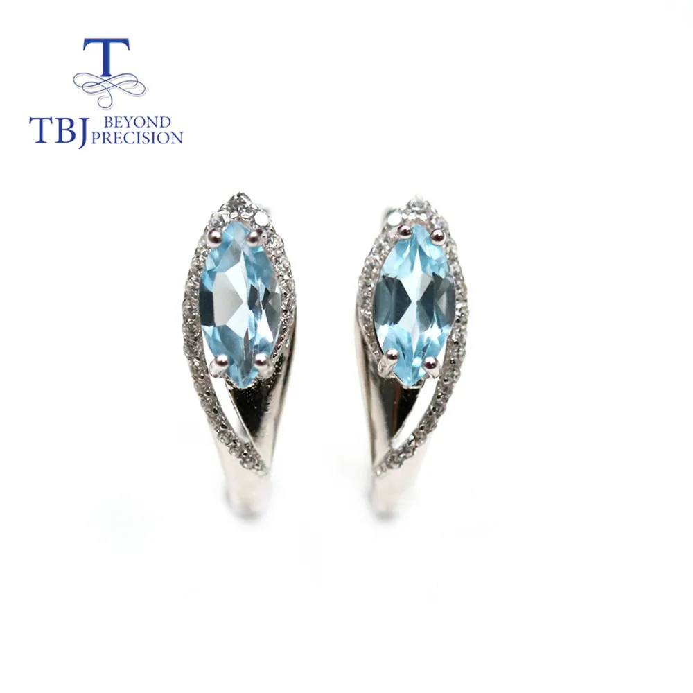 TBJ,Natural Brazil sky blue topaz clasp earring mq 5*10mm 2.2ct natural amethyst fine jewelry for women 925 sterling silver
TBJ,Natural Brazil sky blue topaz clasp earring mq 5*10mm 2.2ct natural amethyst fine jewelry for women 925 sterling silver