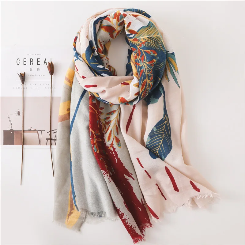 2019 summer cotton and linen scarf plant flower pattern sunscreen big shawl silk scarf beach towel female
2019 summer cotton and linen scarf plant flower pattern sunscreen big shawl silk scarf beach towel female