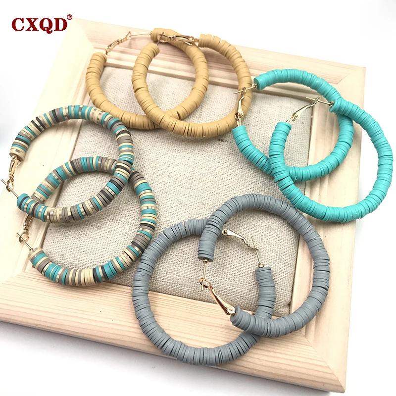 CXQD оригинальные винтажные модные 50 мм большие круглые серьги-петли из полимерной глины для женщин женские модные украшения ручной работы подарок
CXQD оригинальные винтажные модные 50 мм большие круглые серьги-петли из полимерной глины для женщин женские модные украшения ручной работы подарок