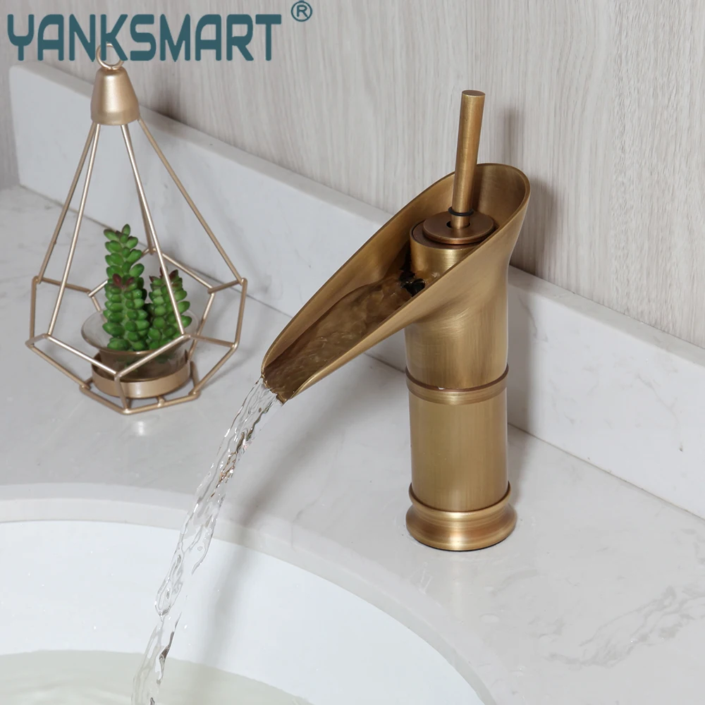 YANKSMART Wine Glass Style Waterfall Single Lever Washbasin Bathroom Faucet Basin Sink Deck Mount Antique Brass Mixer Water Tap
YANKSMART Wine Glass Style Waterfall Single Lever Washbasin Bathroom Faucet Basin Sink Deck Mount Antique Brass Mixer Water Tap