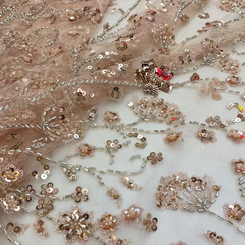 High Quality African Beaded Lace Fabric Fashion Embroidered French Mesh Lace with Sequins For Nigerian Party TS9520
High Quality African Beaded Lace Fabric Fashion Embroidered French Mesh Lace with Sequins For Nigerian Party TS9520