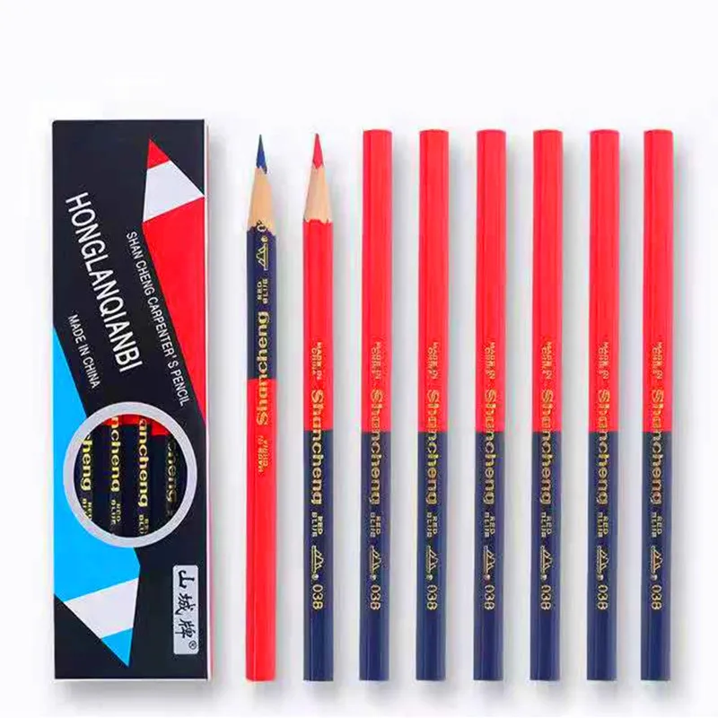 10 pcs/lot Wooden Hexagon red/blue double colors HB pencil Carpenter Special-purpose Thick core Pencils Marking Drawing Tools
10 pcs/lot Wooden Hexagon red/blue double colors HB pencil Carpenter Special-purpose Thick core Pencils Marking Drawing Tools