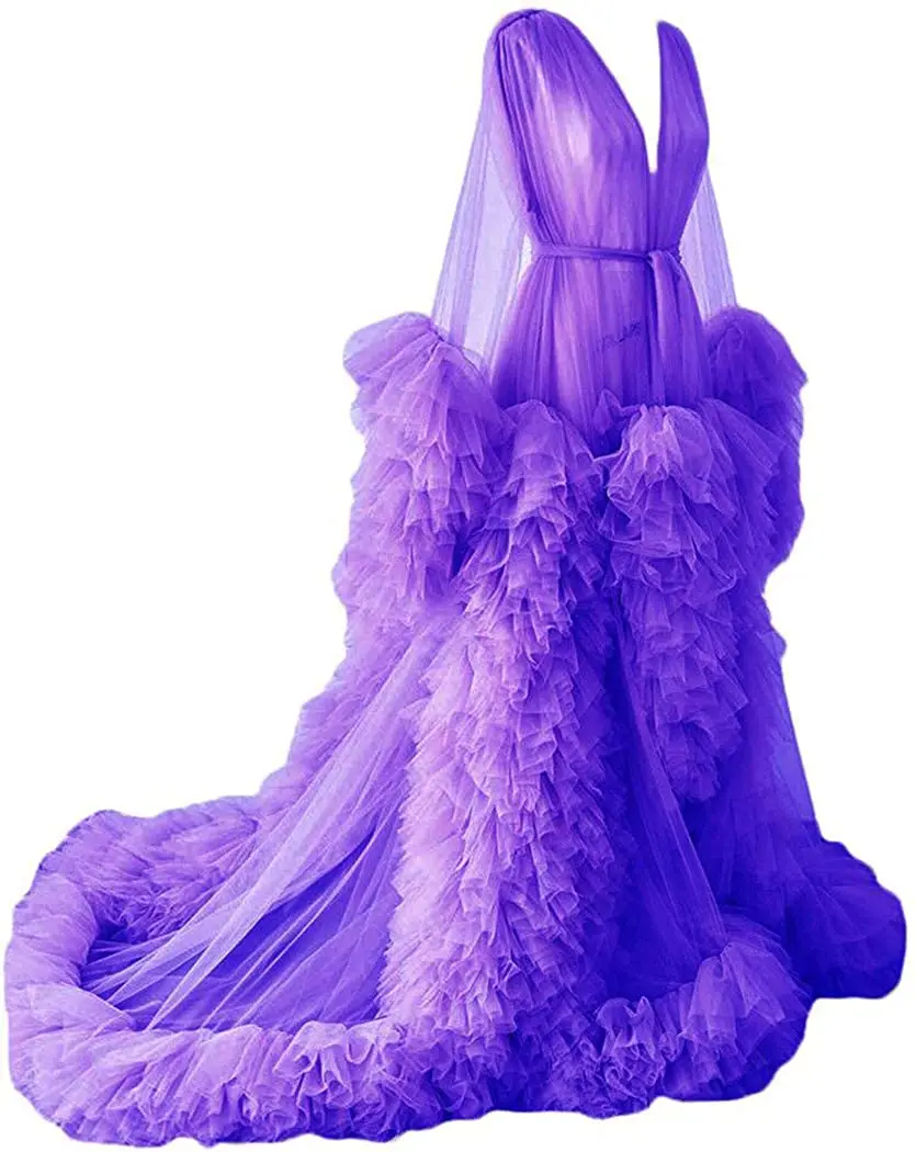 Chic Ruffle Evening Dresses Mother and Daughter Tulle Robe Maternity Women Sheer Long Nightgown Puffy Bathrobe to Photo Shoot
Chic Ruffle Evening Dresses Mother and Daughter Tulle Robe Maternity Women Sheer Long Nightgown Puffy Bathrobe to Photo Shoot