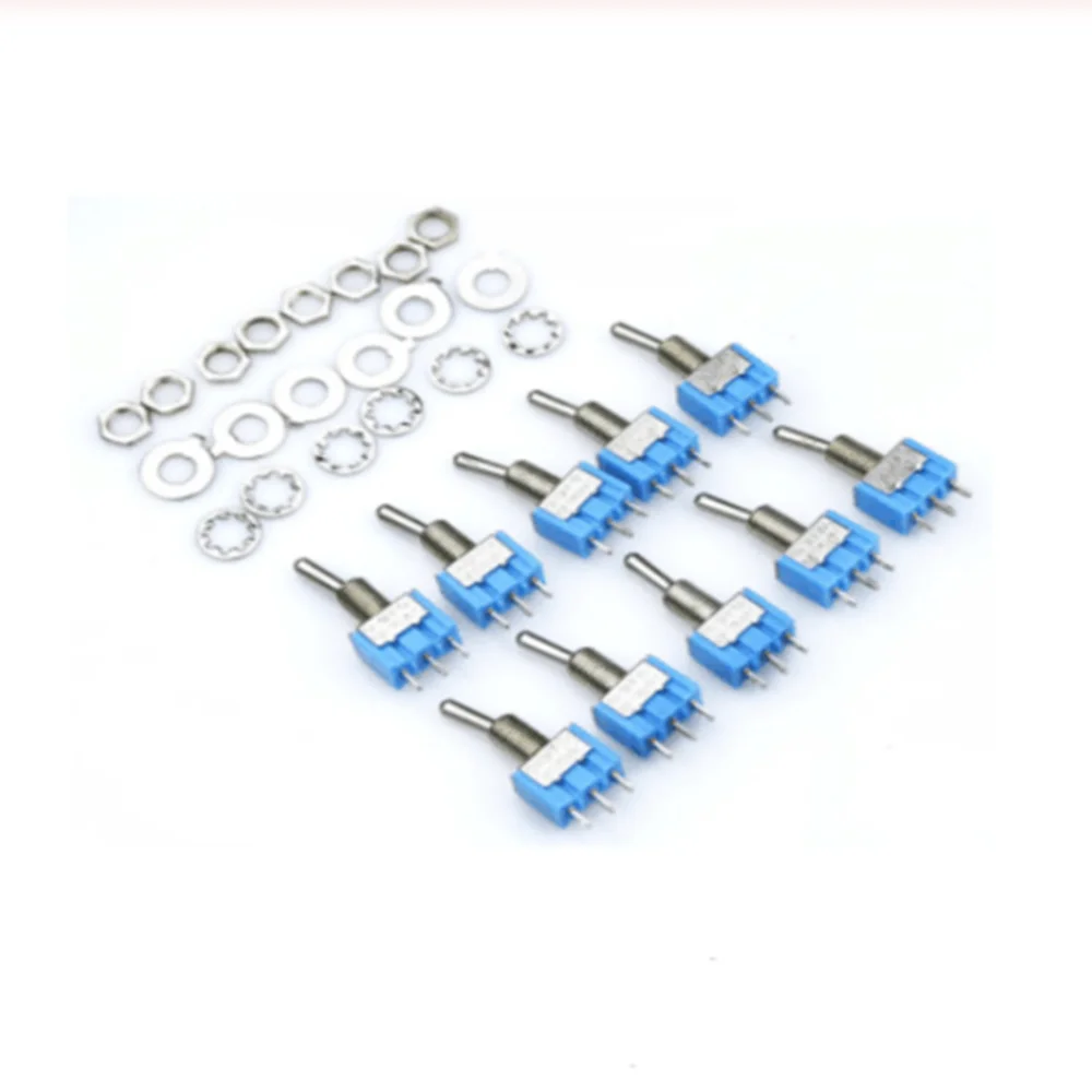 10Pcs SPDT ON/ON AC125V 6A Blue Mini 2 Positions 3 Pins Latching Micro Toggle Switches MTS-102
10Pcs SPDT ON/ON AC125V 6A Blue Mini 2 Positions 3 Pins Latching Micro Toggle Switches MTS-102