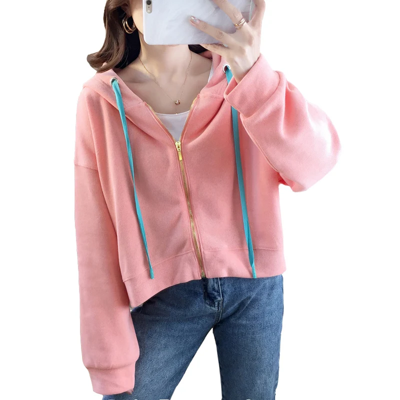 ZuoLunOuBa Spring Autumn 2020 Solid color zipper Raglan sleeved coat loose Thin style hoodie women's clothing
ZuoLunOuBa Spring Autumn 2020 Solid color zipper Raglan sleeved coat loose Thin style hoodie women's clothing