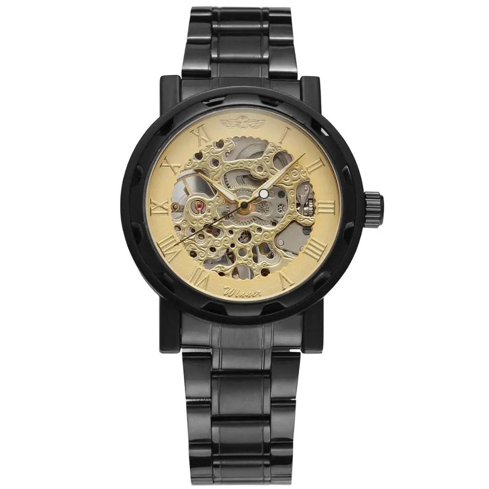 WINNER Fashion men's wrist watch hollow creative design watches stainless steel black strap automatic mechanical watches
WINNER Fashion men's wrist watch hollow creative design watches stainless steel black strap automatic mechanical watches