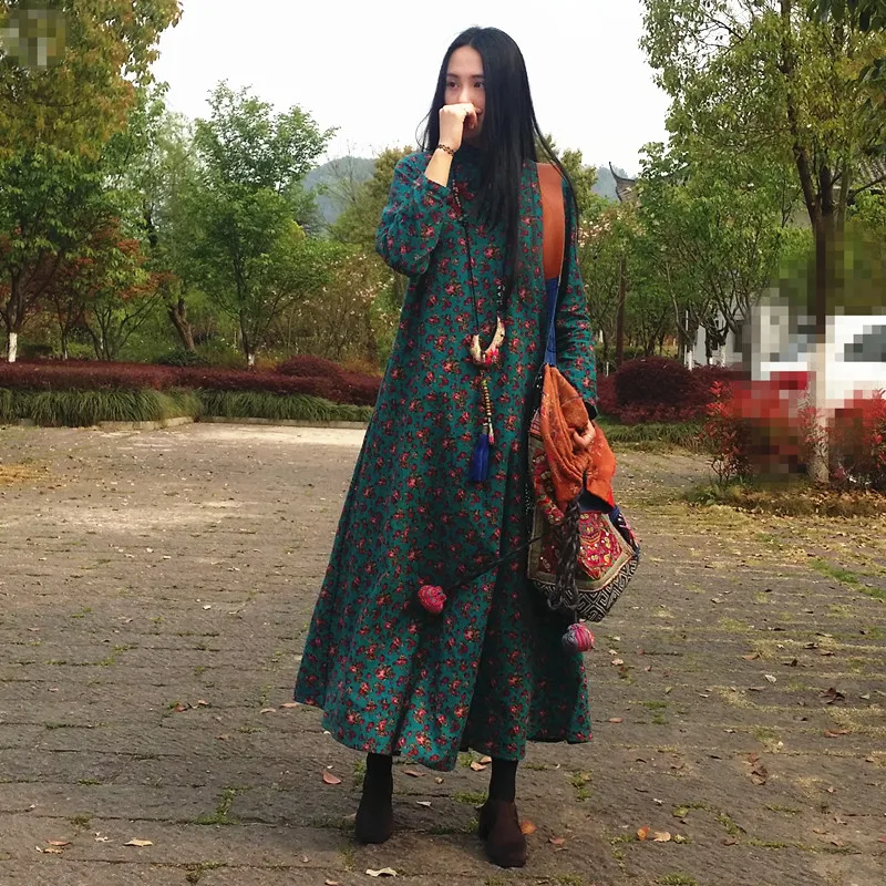 Free Shipping 2021 Chinese Style Loose Long Maxi Cotton And Linen One-piece Dress Winter And Autumn Thick Dresses Fleece Inside
Free Shipping 2021 Chinese Style Loose Long Maxi Cotton And Linen One-piece Dress Winter And Autumn Thick Dresses Fleece Inside