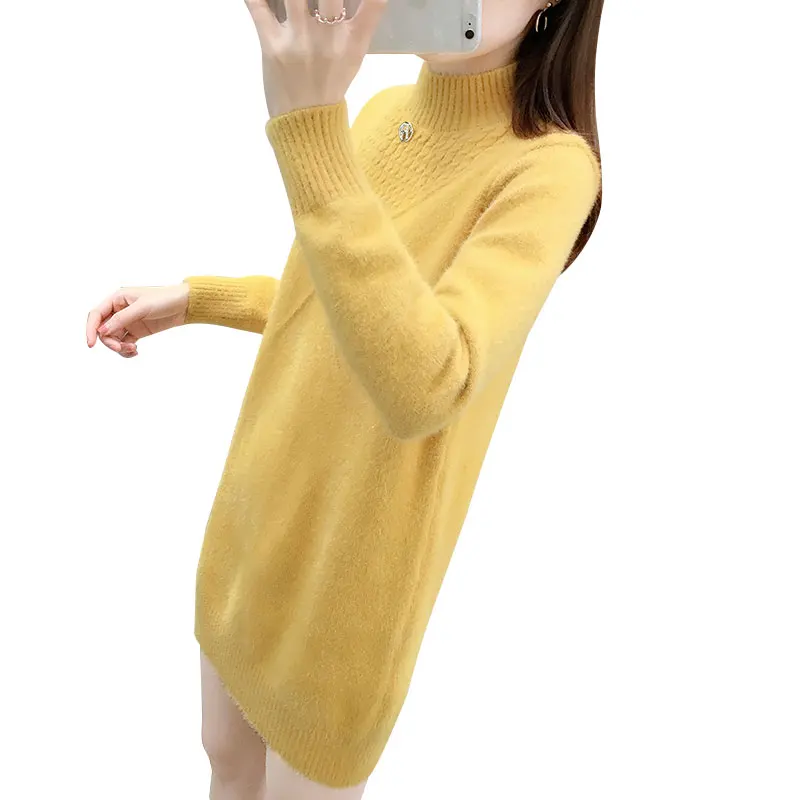 2022 Autumn Winter Models Cashmere Women's Sweater Half-High Neck Mid-Long Women's Outer Wear Thick Loose Sweater Bottoming Tide
2022 Autumn Winter Models Cashmere Women's Sweater Half-High Neck Mid-Long Women's Outer Wear Thick Loose Sweater Bottoming Tide