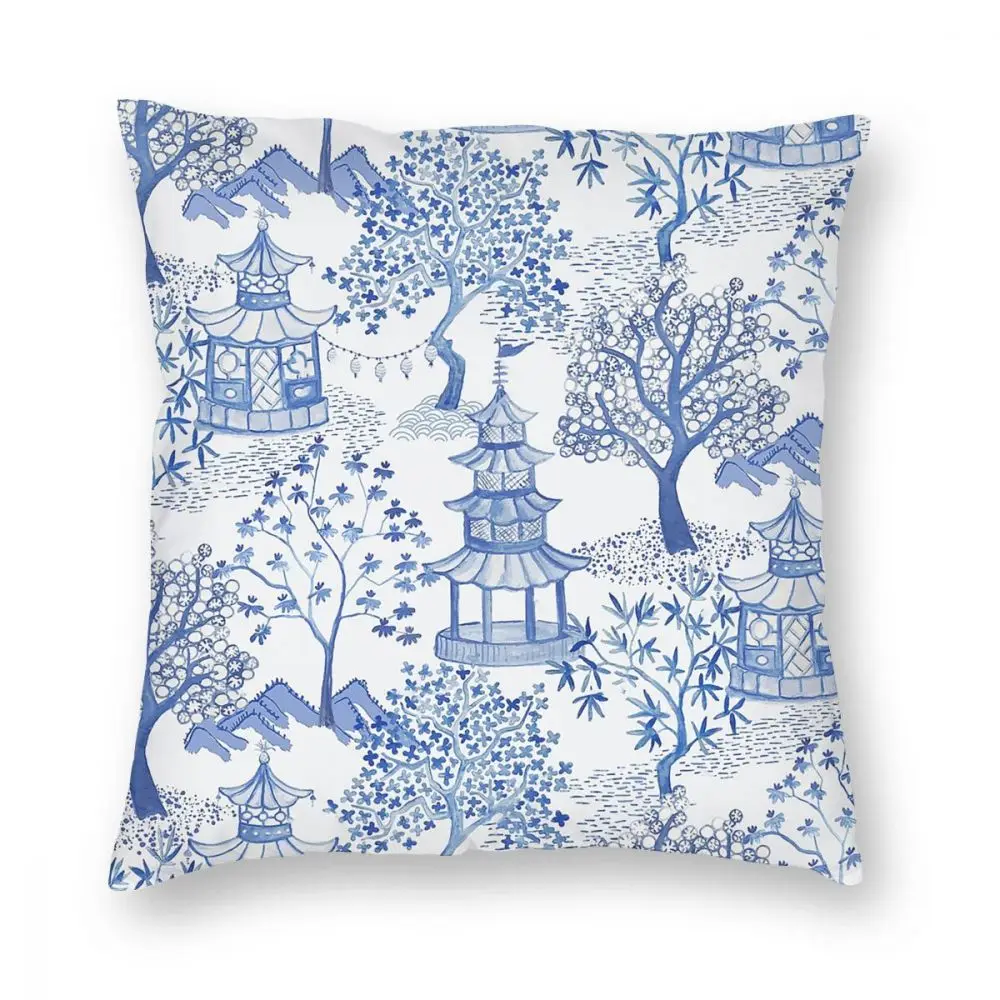 Винтажные наволочки на диванные подушки Blue Delft с изображением пагоды леса
Винтажные наволочки на диванные подушки Blue Delft с изображением пагоды леса