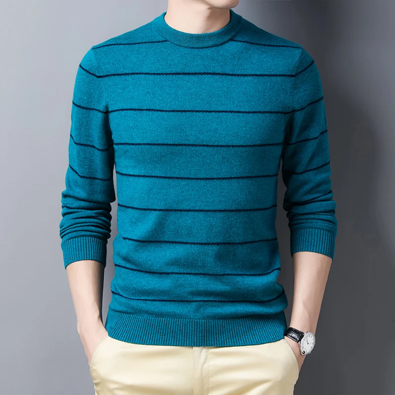 Man 100% Sheep Wool Jumper Autumn Winter Casual Striped Cashmere Sweater Long Sleeve Male Pure Wool Knitwear Pullovers
Man 100% Sheep Wool Jumper Autumn Winter Casual Striped Cashmere Sweater Long Sleeve Male Pure Wool Knitwear Pullovers