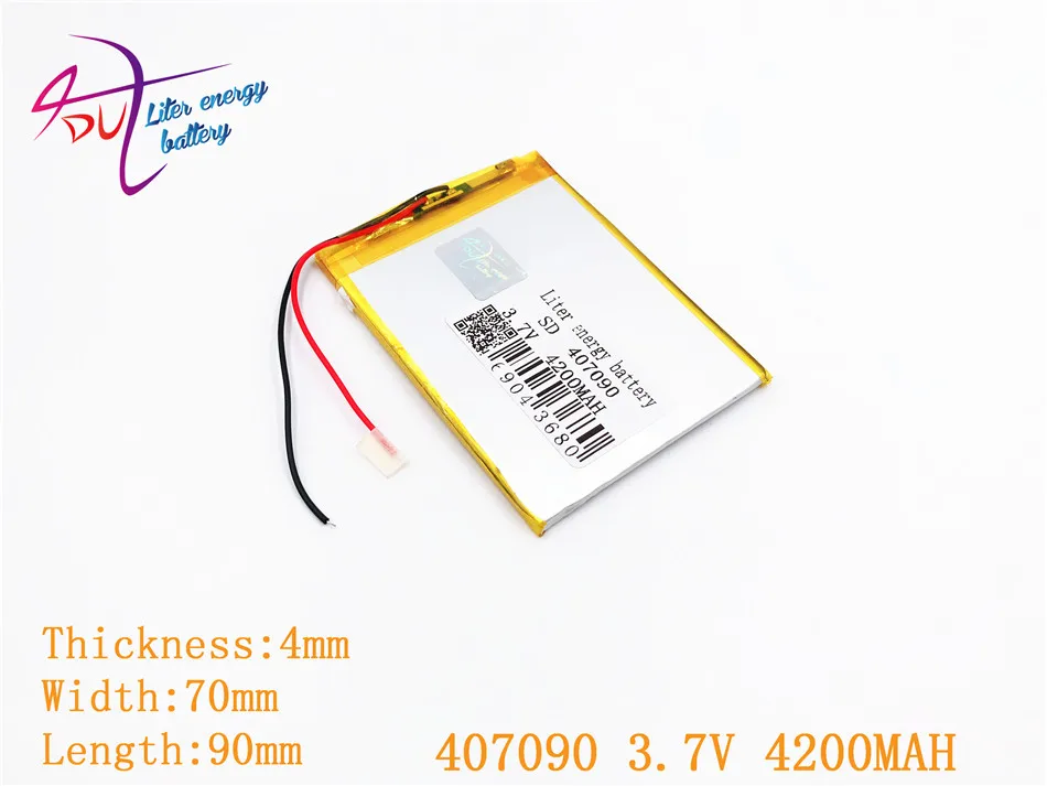 Новый аккумулятор CHT 407090 3,7 V 4200mAh литий-полимерный аккумулятор с защитной доской для планшетных ПК U25GT
Новый аккумулятор CHT 407090 3,7 V 4200mAh литий-полимерный аккумулятор с защитной доской для планшетных ПК U25GT