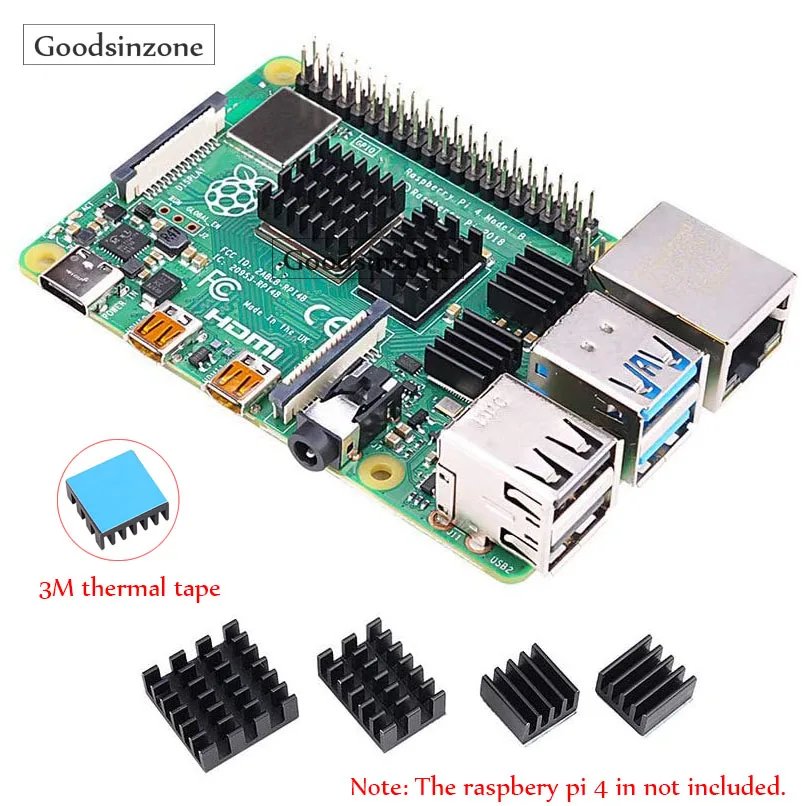Комплект радиатора 4шт./упак. Raspberry Pi 4 Model B, комплект охлаждающих алюминиевых радиаторов для Raspberry Pi 4B (4 шт./компл.)
Комплект радиатора 4шт./упак. Raspberry Pi 4 Model B, комплект охлаждающих алюминиевых радиаторов для Raspberry Pi 4B (4 шт./компл.)
