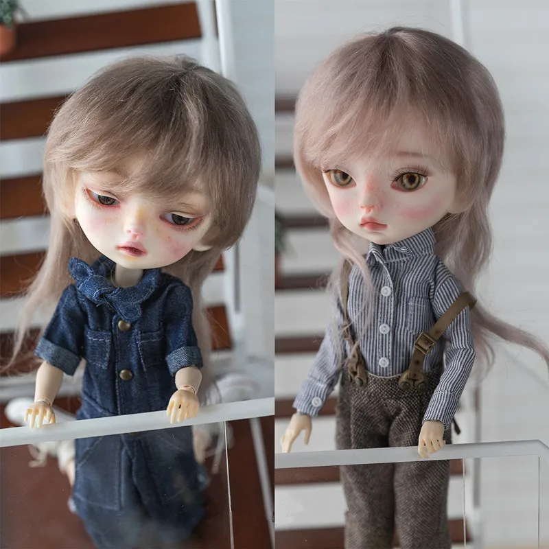 BJD doll wig suitable for 1/3/1/4 size mohair wig wool bangs short hair in front and long back for boys cute short hair
BJD doll wig suitable for 1/3/1/4 size mohair wig wool bangs short hair in front and long back for boys cute short hair