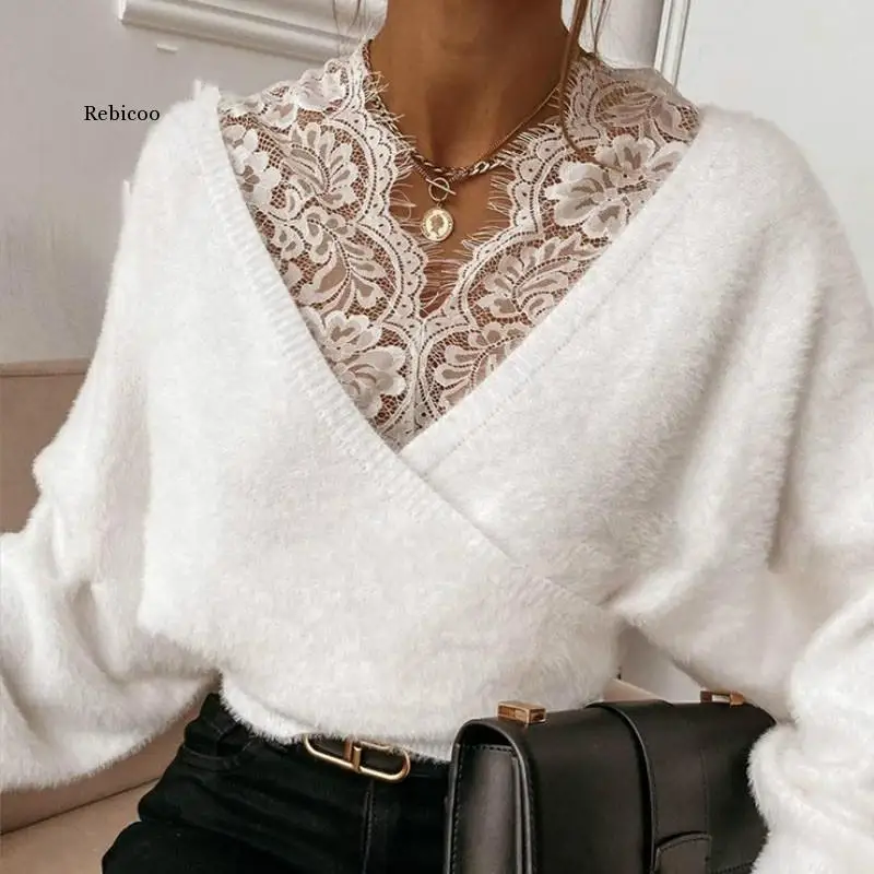 Elegant Off Shoulder V Neck Autumn Sweaters Vintage Sequin Patchwork Knitted Sweater Casual Women Long Sleeve Pullover Tops
Elegant Off Shoulder V Neck Autumn Sweaters Vintage Sequin Patchwork Knitted Sweater Casual Women Long Sleeve Pullover Tops