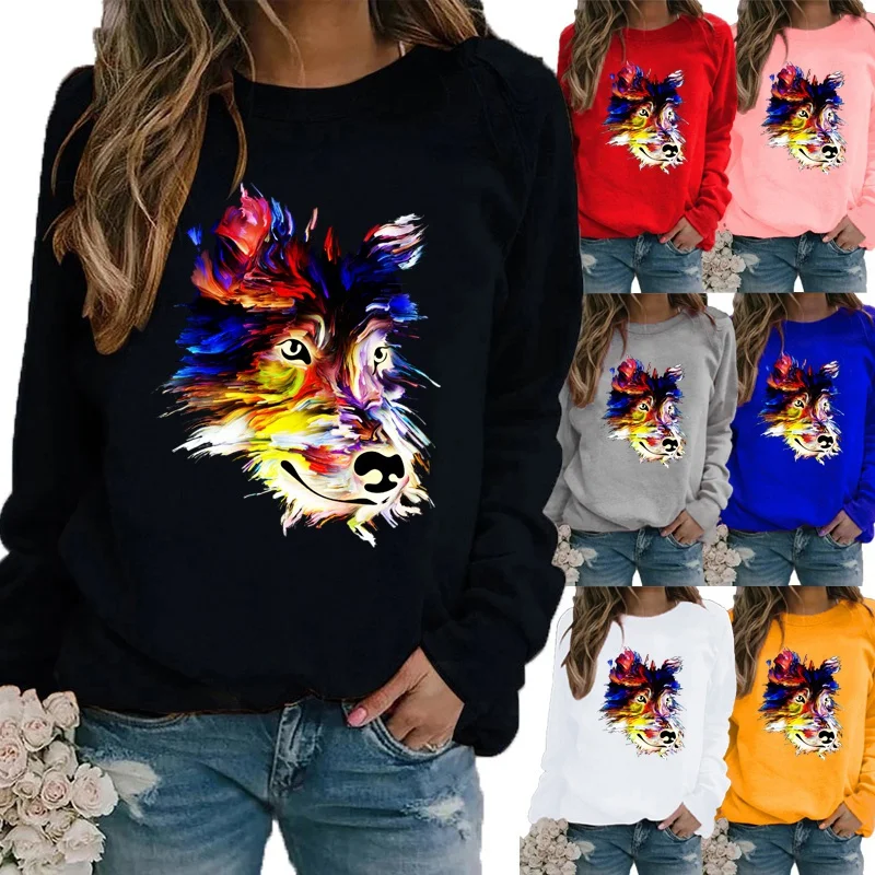 Winter Casual Women Fashion Printed Round Neck Long Sleeved Sweatshirt Loose Ladies Graphic T-shirt Blouse Plus Size 
Winter Casual Women Fashion Printed Round Neck Long Sleeved Sweatshirt Loose Ladies Graphic T-shirt Blouse Plus Size