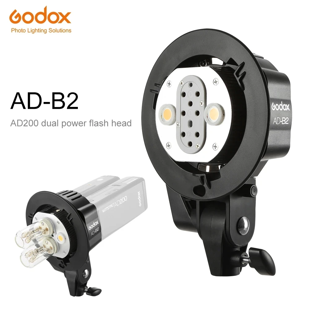 Godox AD-B2 Bowens Mount double tubes Light Head Bracket for AD200 Portable Flash Speedlite
Godox AD-B2 Bowens Mount double tubes Light Head Bracket for AD200 Portable Flash Speedlite