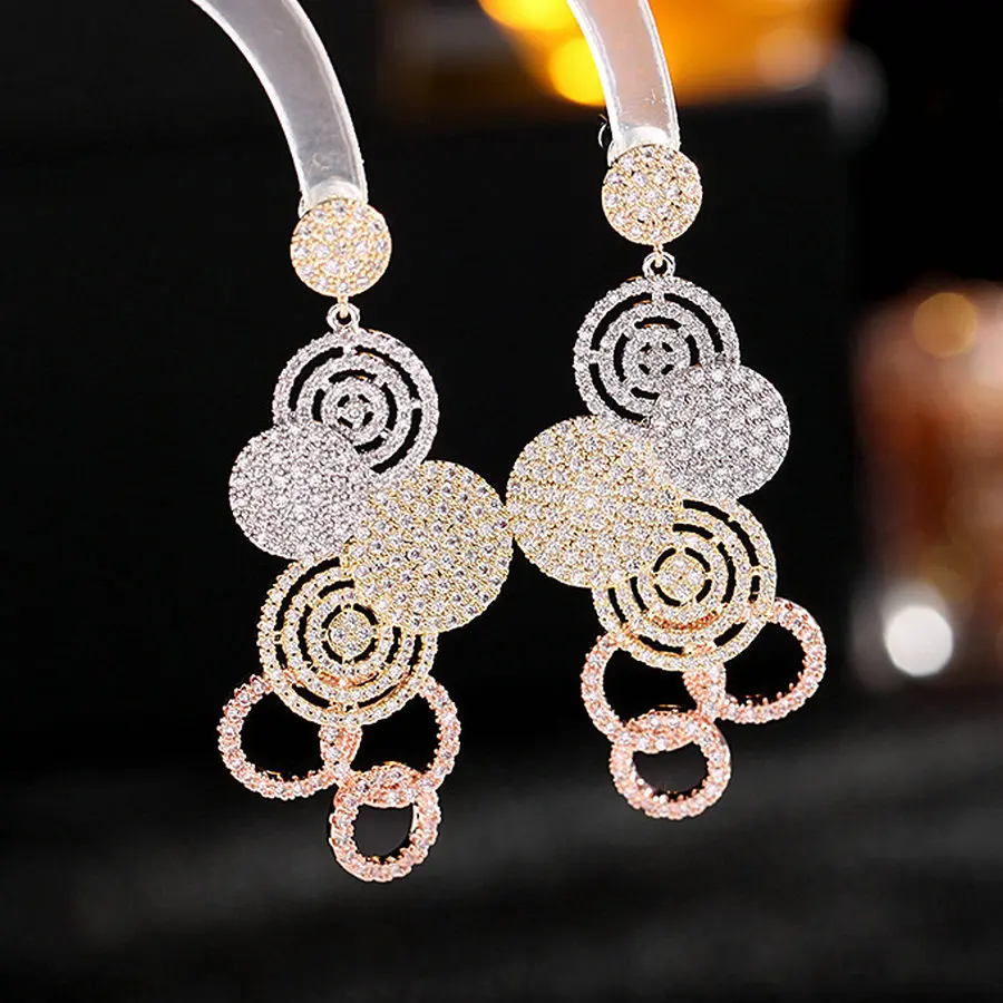 1 Pair Colorful CZ Geometic Drop Earrings Hyperbole Tassel Earrings Fashion Jewelry
1 Pair Colorful CZ Geometic Drop Earrings Hyperbole Tassel Earrings Fashion Jewelry