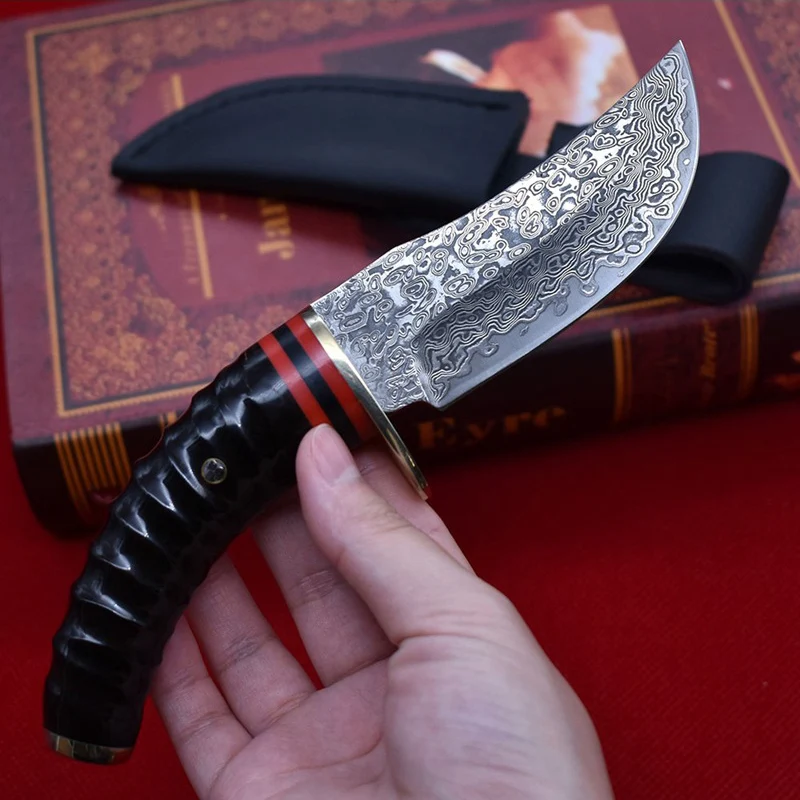 Fixed Blade Knife High-end Damascus steel straight knife The horn handle Collect the hunting knife Outdoor EDC tools
Fixed Blade Knife High-end Damascus steel straight knife The horn handle Collect the hunting knife Outdoor EDC tools