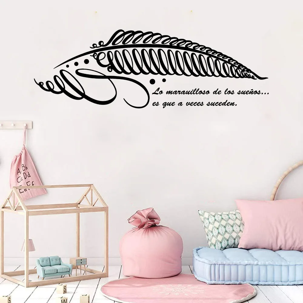Geometric Feather Dream Happen Wall Sticker Baby Nursery Kids Room Spanish Family Love Inspirational Quote Wall Decal Bedroom
Geometric Feather Dream Happen Wall Sticker Baby Nursery Kids Room Spanish Family Love Inspirational Quote Wall Decal Bedroom