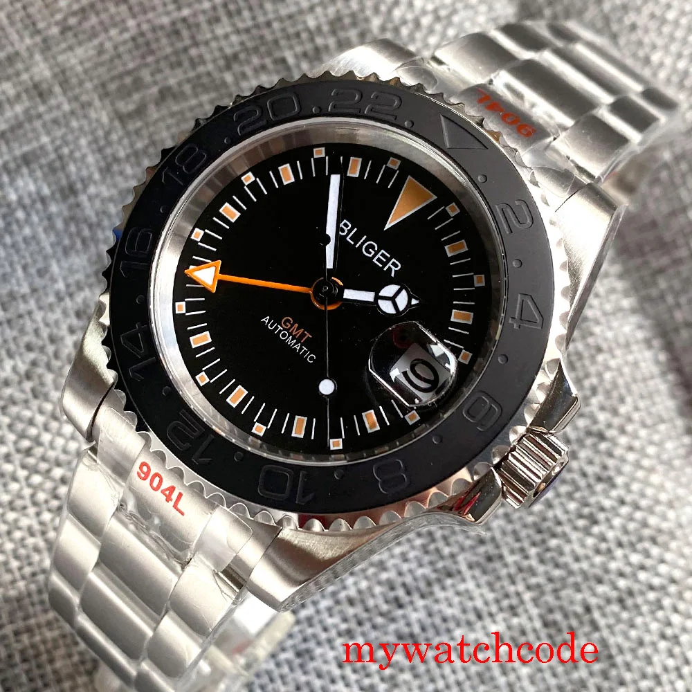Bliger Brand 40mm New GMT Mingzhu 3804 Black/White Mechanical Automatic Men's Watch Sapphire Glass Rotating Bezel Luminous Marks
Bliger Brand 40mm New GMT Mingzhu 3804 Black/White Mechanical Automatic Men's Watch Sapphire Glass Rotating Bezel Luminous Marks